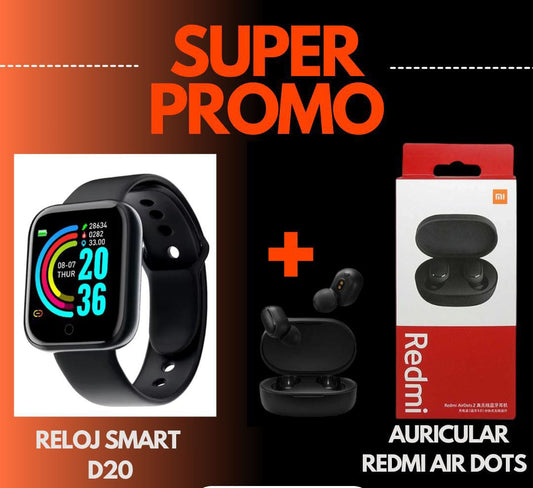 Combo Auricular + Reloj D20